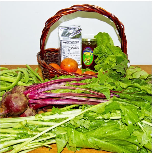 Front Porch Pickings Mixed Produce Box with Local Honey and Coffee