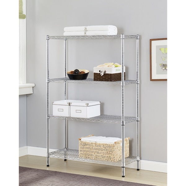 Excel Chrome-finished Metal Multi-purpose 4-tier Wire Shelving