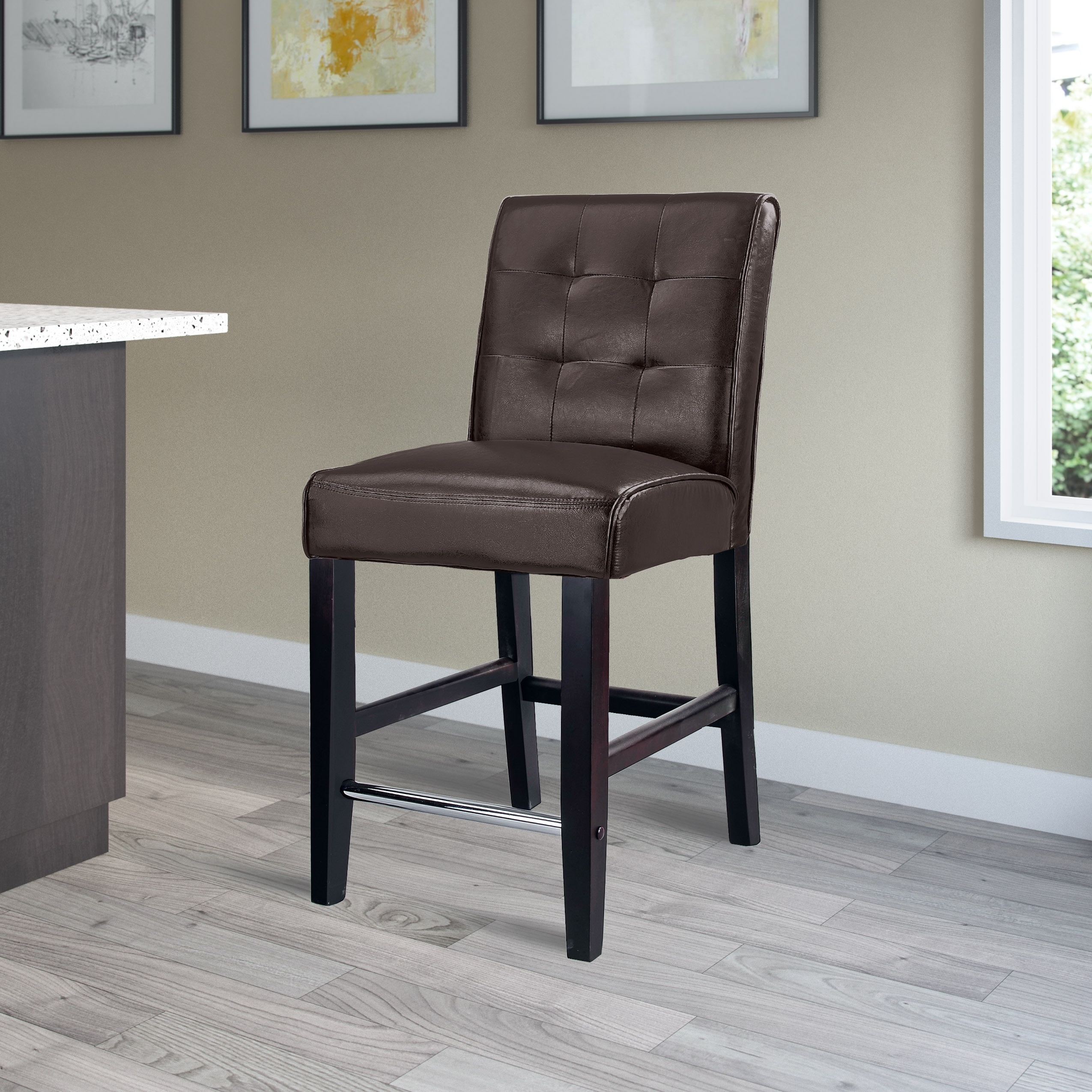 corliving antonio height barstool bonded leather