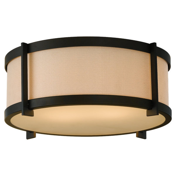 Stelle Oil Rubbed Bronze 2 light Flush Mount Fixture   16854855