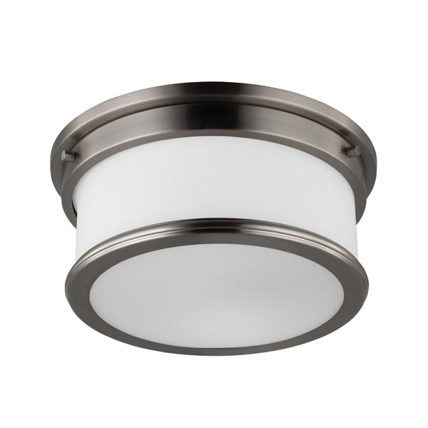 Payne Brushed Steel 2 light Flush Mount Fixture   16854896  