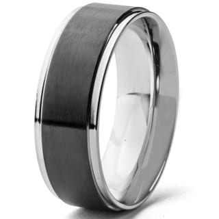 Shop Crucible Stainless Steel Brushed Blackplated Cubic Zirconia Band ...
