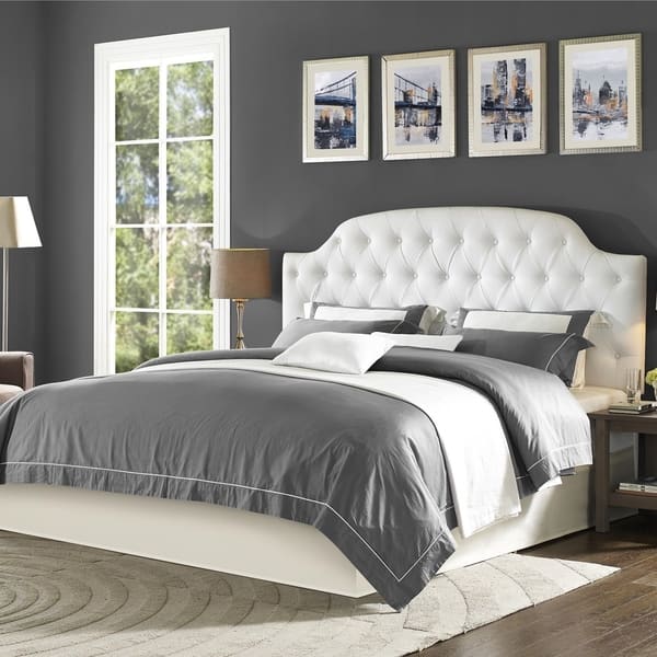 Avenue Greene Elanor White On Tufted Faux Leather Avenue Greene Elanor White On Tufted Faux Leather
