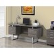 preview thumbnail 1 of 0, Dark Taupe Reclaimed-look Silver Metal 60-inch Office Desk
