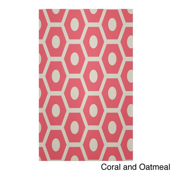 Geometric Honeycomb Polyester Area Rug (4 x 6)   Shopping