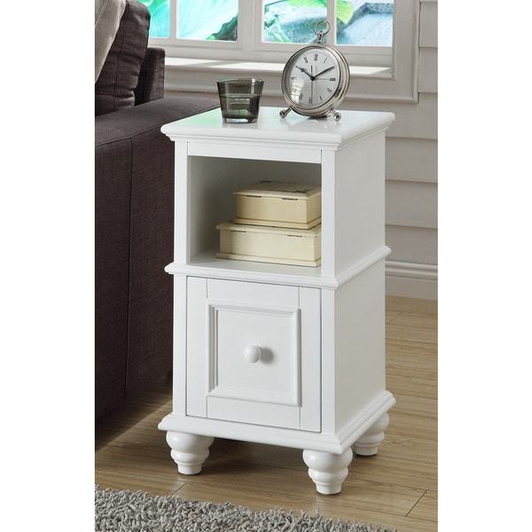 Shop White 1Drawer Accent Table Free Shipping Today