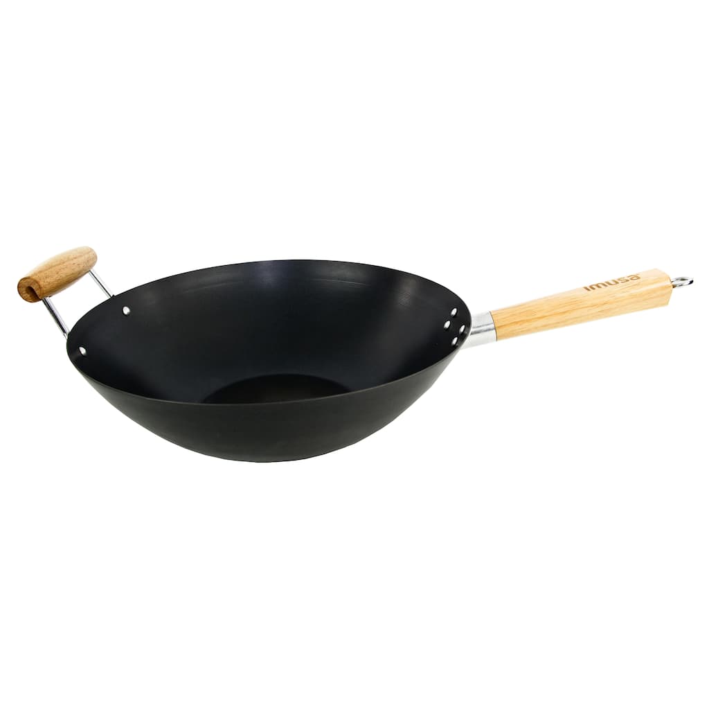 IMUSA PAN-10019T 14-inch Wood Handle Wok