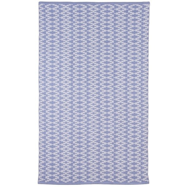 Handmade Marga Eventide and Bright White Geometric Area Rug (India) - 8' x 10'