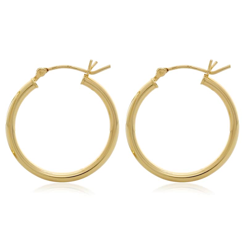 Sterling Silver 1-inch Classic Tube Hoop Earrings