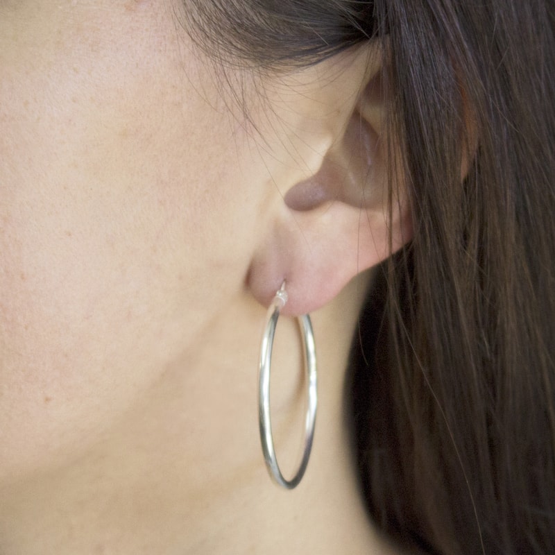 Sterling Essentials Silver 1.5-inch Classic Tube Hoop Earrings