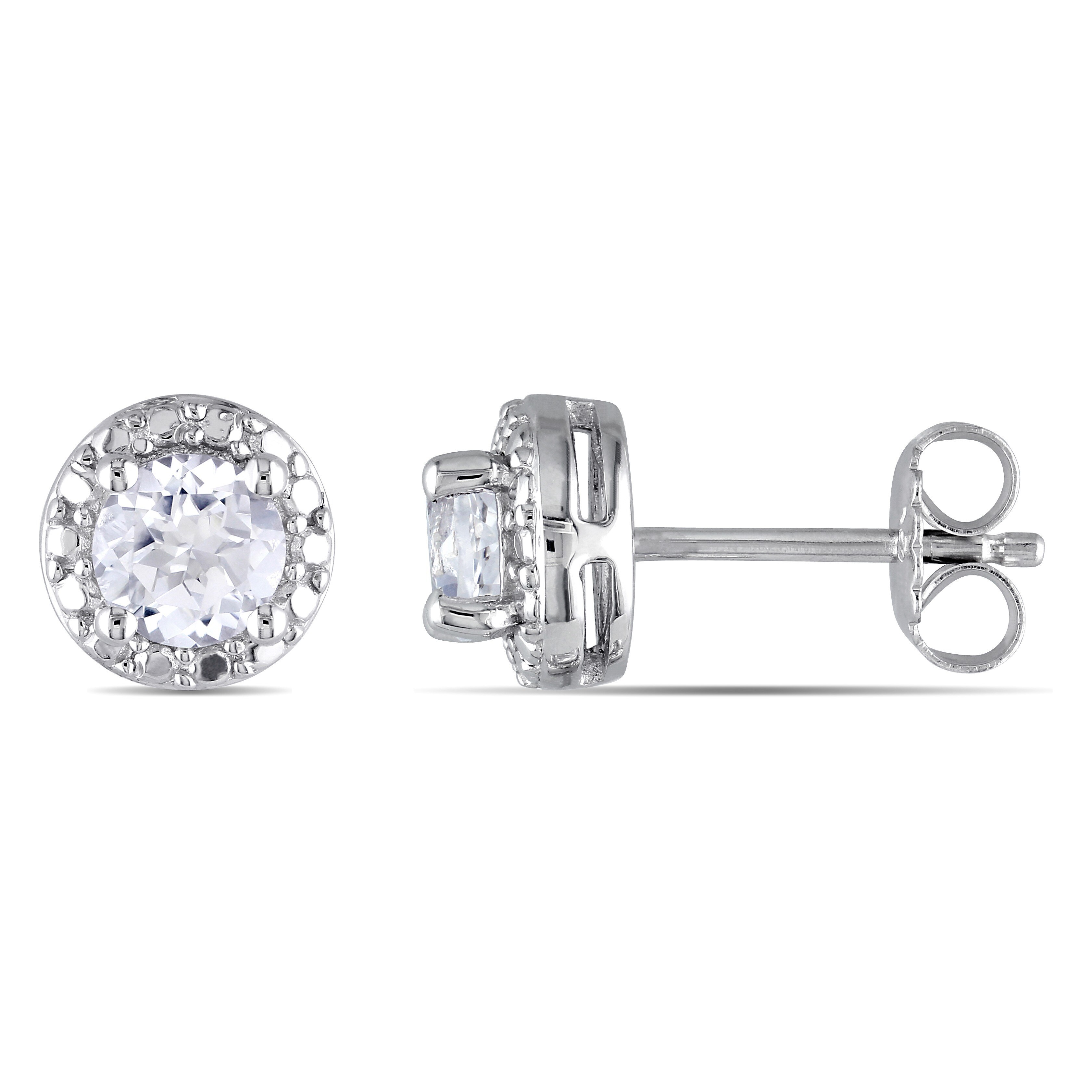 created white sapphire earrings