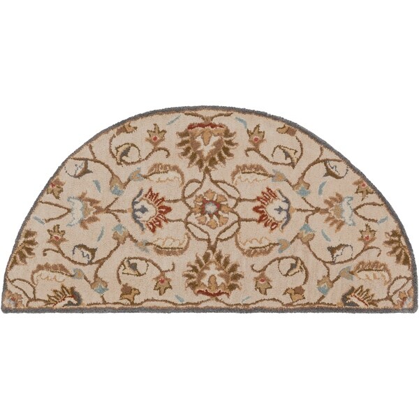 Hand-tufted Micah Beige/Green Wool Area Rug - 2' x 4' Hearth/Surplus
