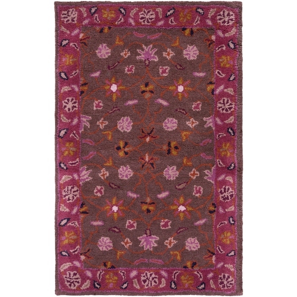 Hand-tufted Ricky Purple/Brown Wool Area Rug - 2' x 3'