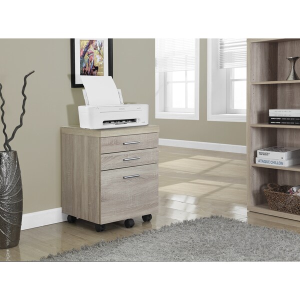 Havenside Home Bellport Natural 3-drawer Castor File Cabinet