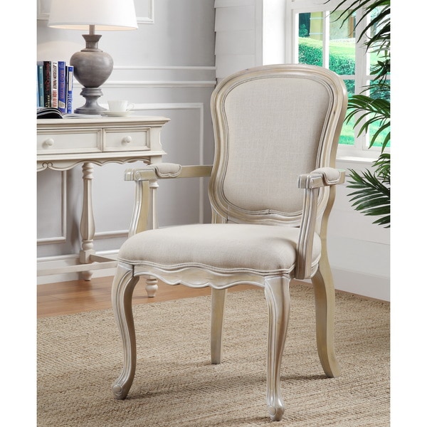 Ivory Natural Wash Finish Accent Chair Free Shipping