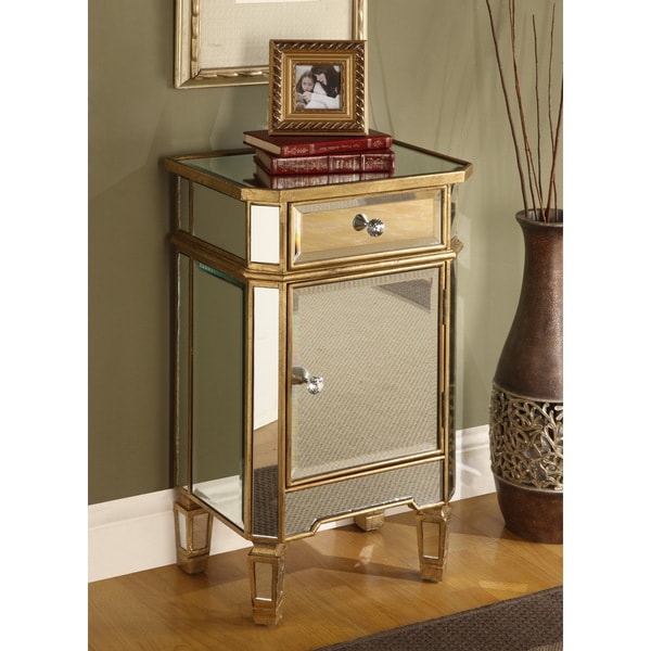 1-drawer, 1-door Mirrored Cabinet