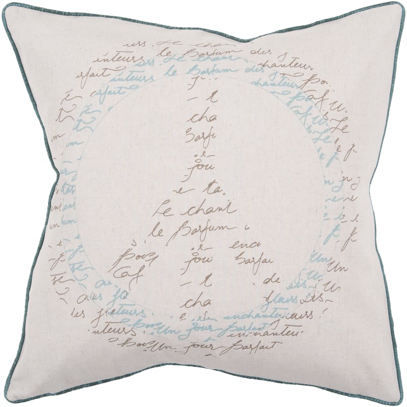 Ora Peace Sign Down- or Poly-filled Decorative Pillow