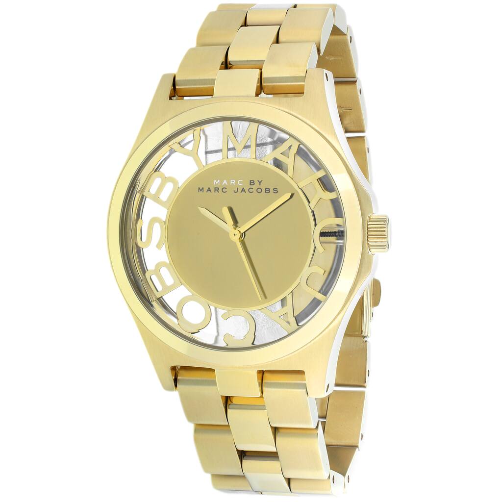 Marc Jacobs Women's MBM3292 Henry Skeleton Round Gold-plated Bracelet Watch
