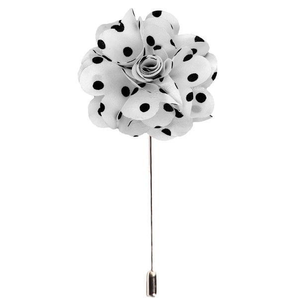 Men's Handmade Polka Dots Lapel Flower Pin