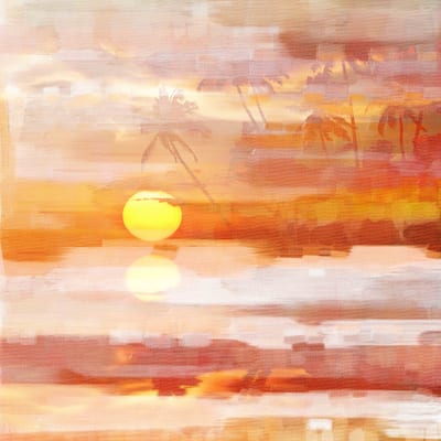 Parvez Taj 'Glowing Sunset' Canvas Art