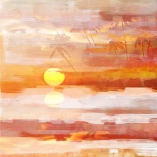 Parvez Taj 'Glowing Sunset' Canvas Art