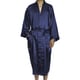 preview thumbnail 1 of 4, Leisureland Men's Blue/Black/Tan Satin Long 48-inch Kimono Robe Navy
