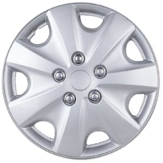 BDK Universal Fit 15 inch 4 piece Durable ABS Silver Hubcap Set (Honda