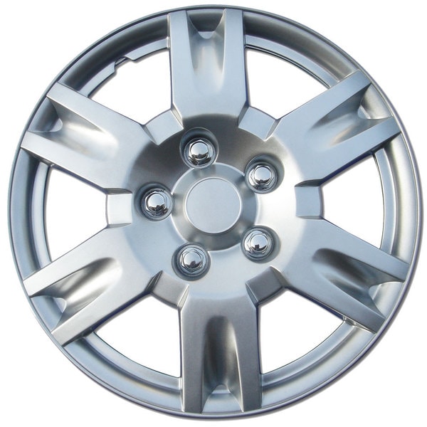 BDK Universal Fit 17 inch 4 piece Durable ABS Silver Hubcap Set