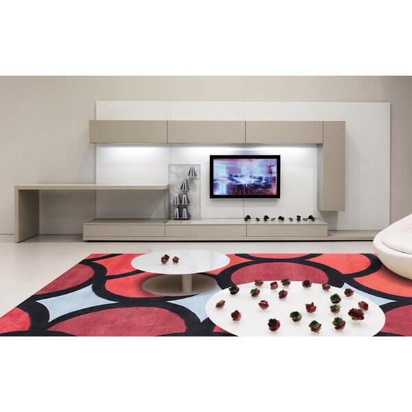 Handmade Alliyah Red New Zealand Blended Wool Area Rug (8' x 10')