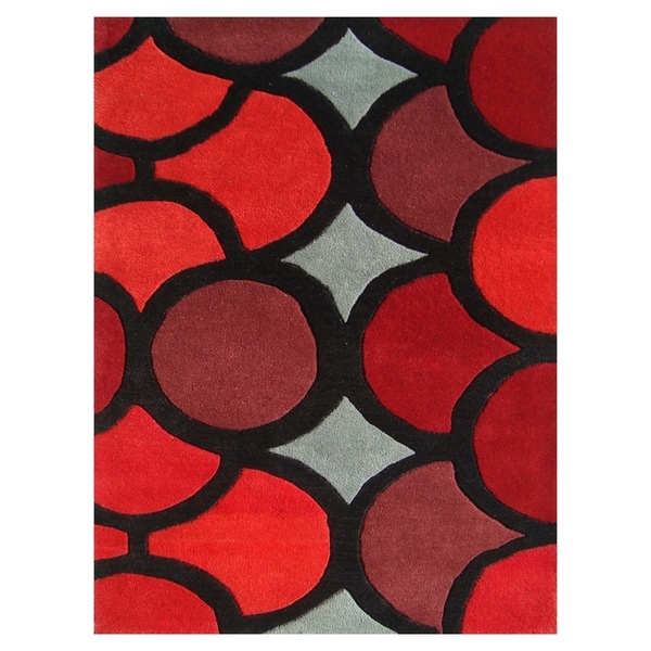Handmade Alliyah Red New Zealand Blended Wool Area Rug - 8' x 10'