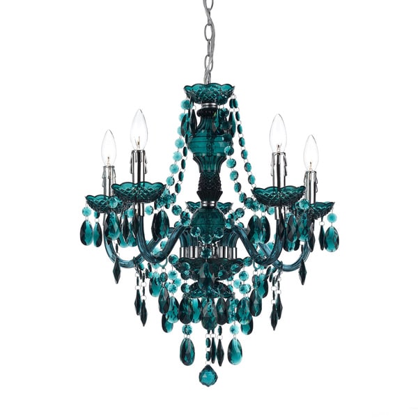 teal crystal chandelier