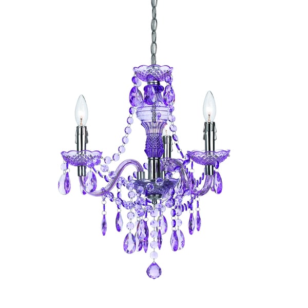 Angelo Home Purple Faux Crystal 3 Light 5 Swag Plug In Angelo Home Purple Faux Crystal 3 Light 5 Swag Plug