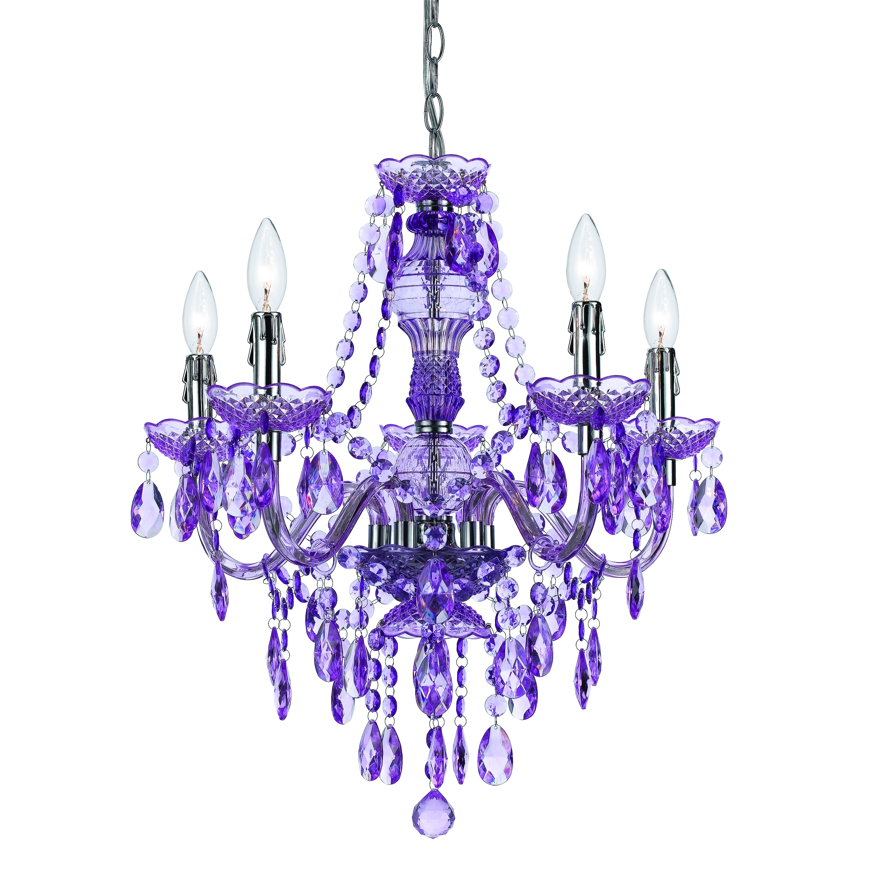 purple plug in chandelier