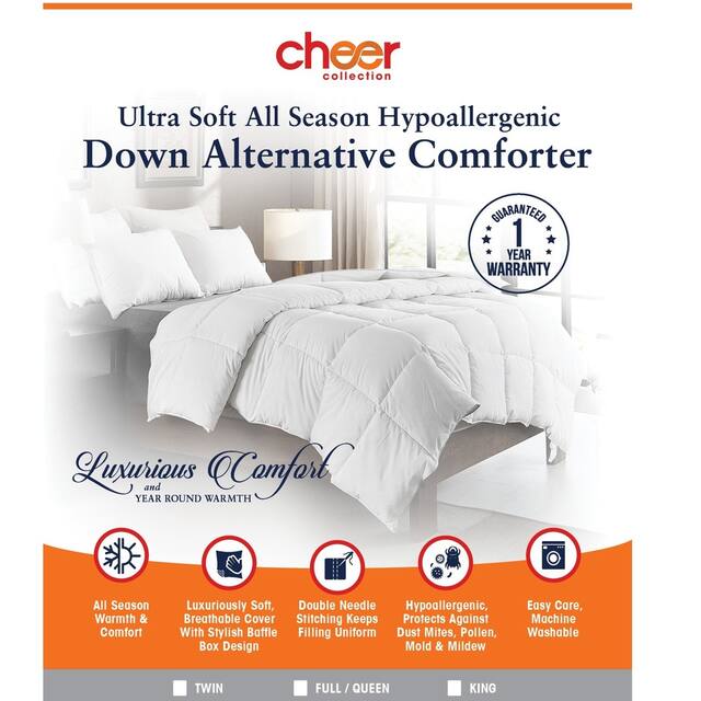 Cheer Collection Luxury All Season White Down Alternative Comforter