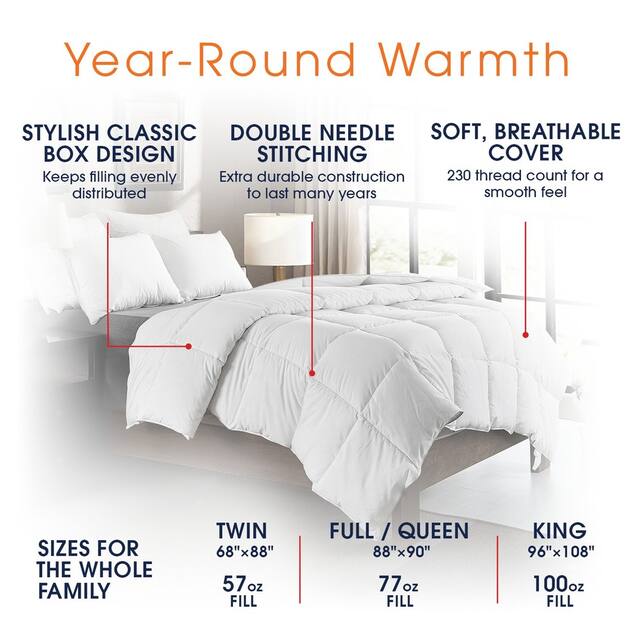 Cheer Collection Luxury All Season White Down Alternative Comforter