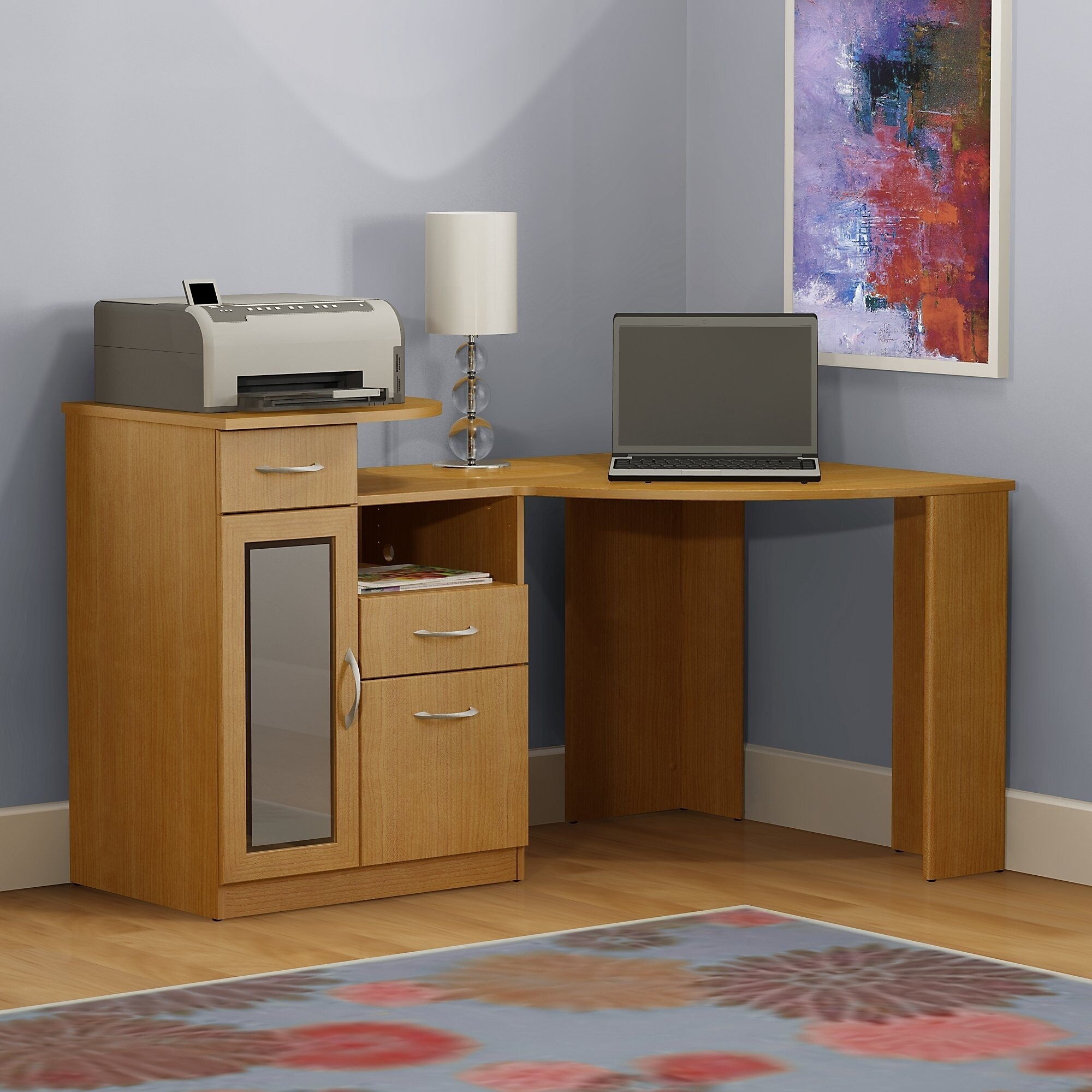 Shop Bush Furniture Vantage Corner Desk In Maple Free Shipping