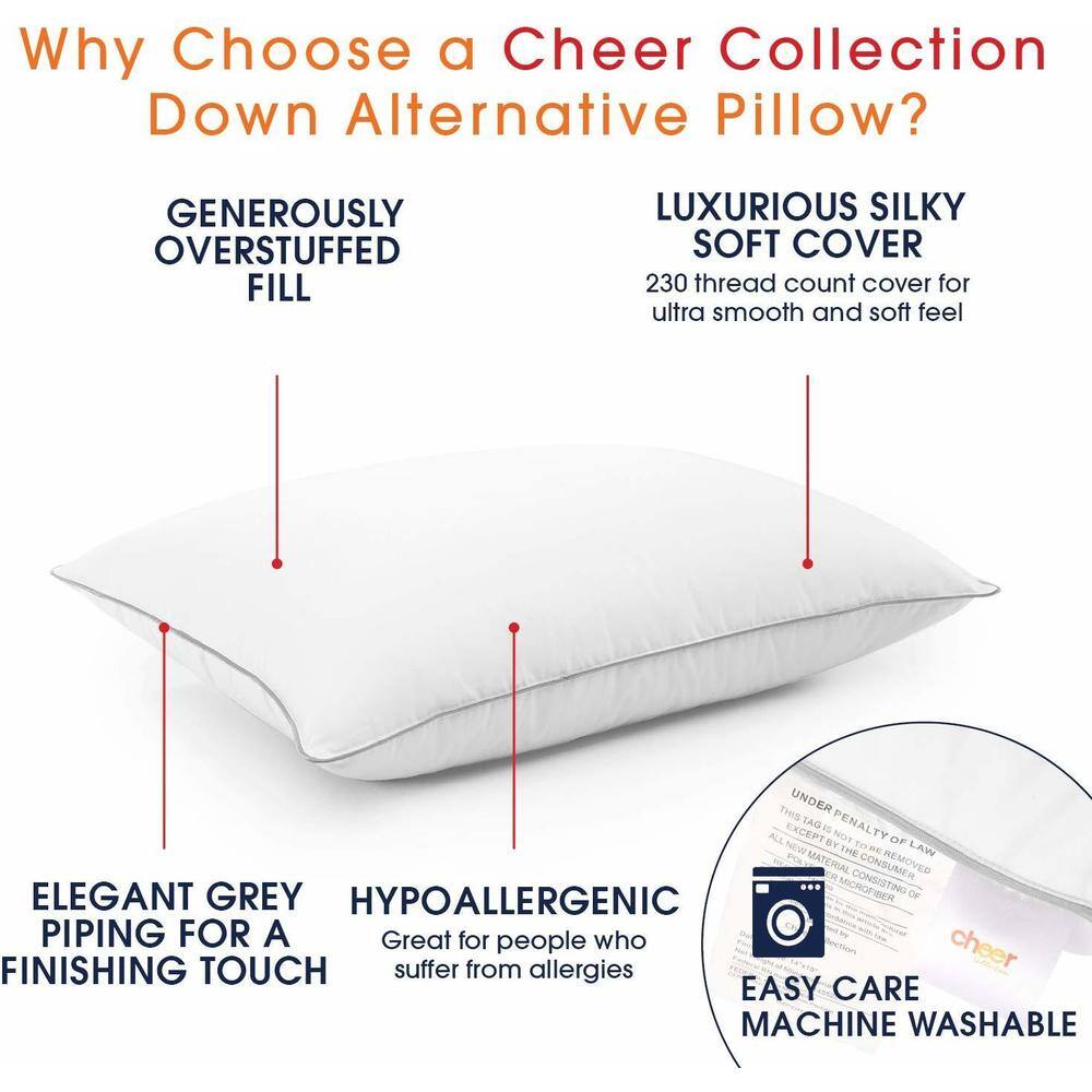 Cheer Collection Down Alternative Pillows (Set of 2 or 4) - White - Bed ...