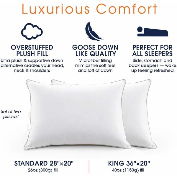 Overstuffed down pillows sale