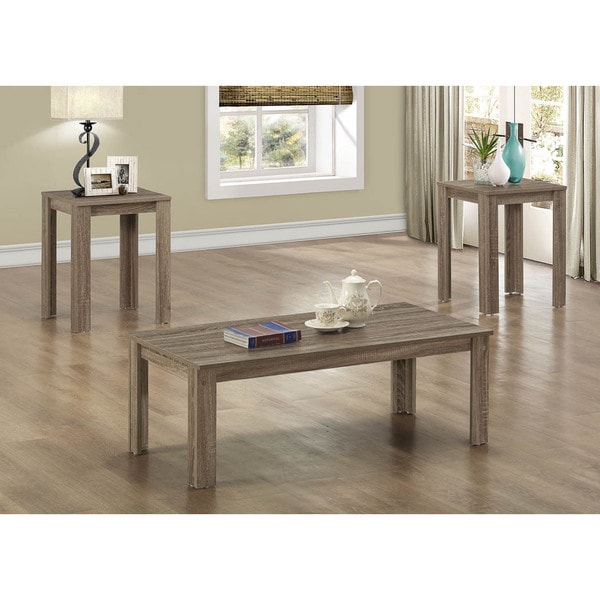 Dark Taupe Reclaimed-look 3-piece Table Set