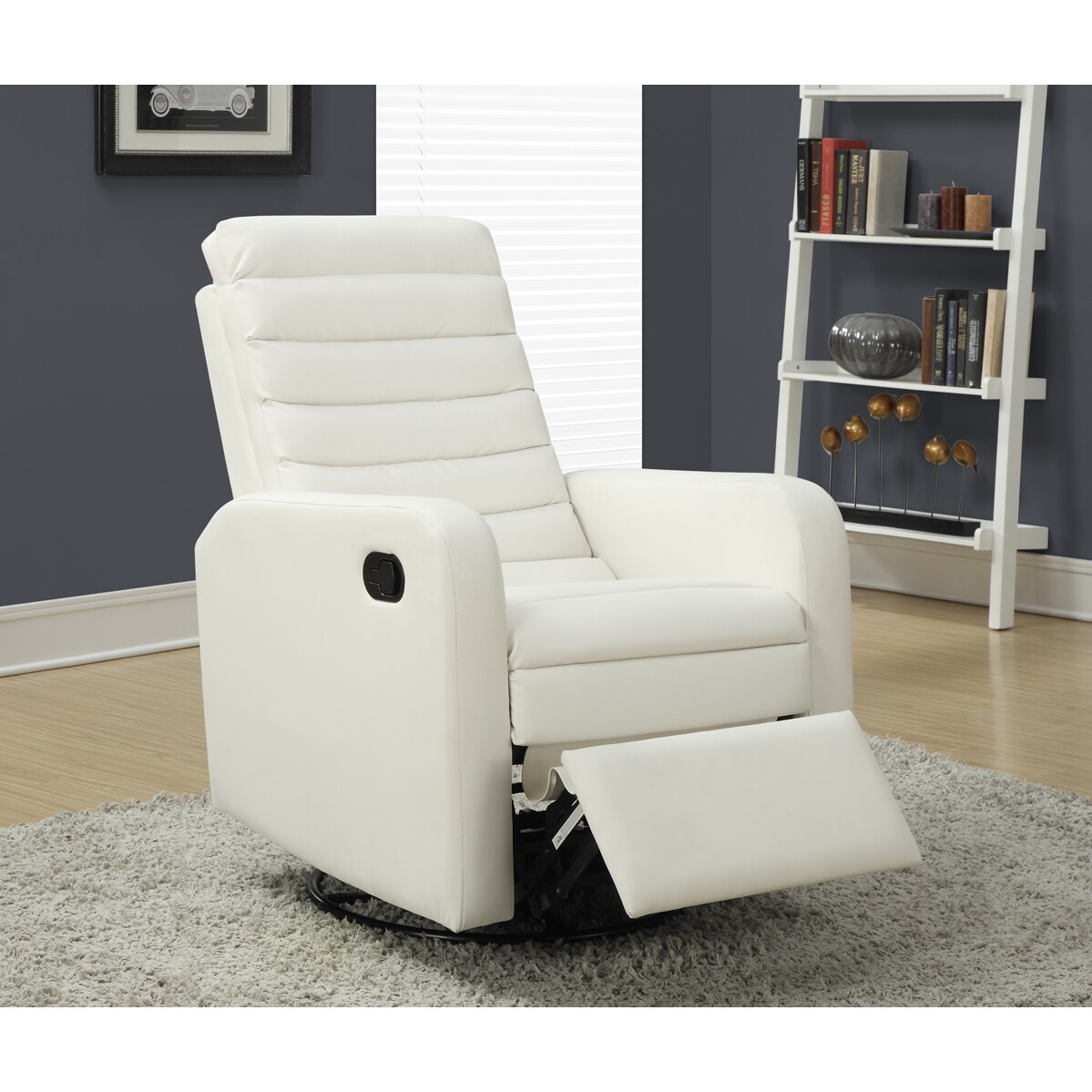white leather swivel rocker recliner