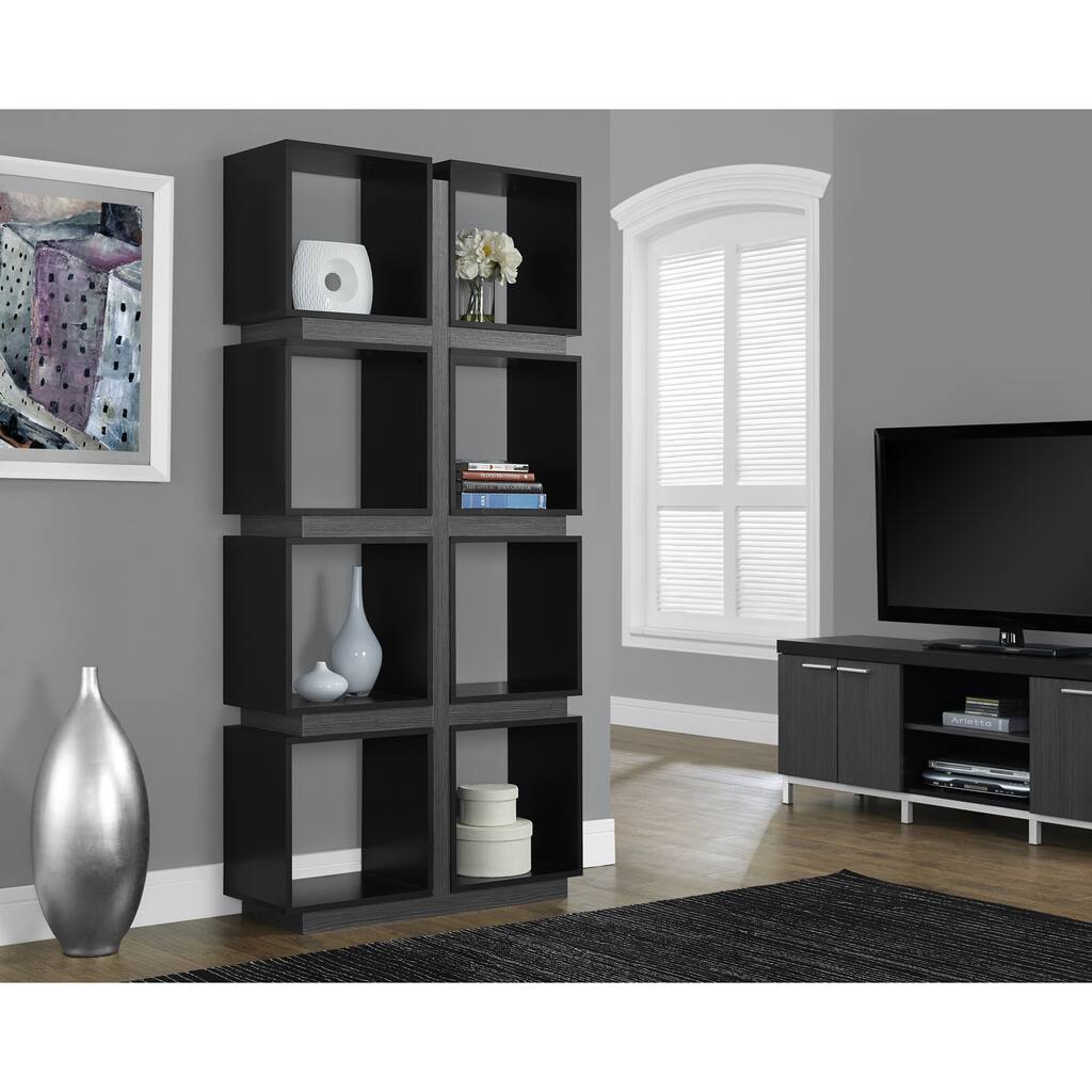 Black and Grey Hollow Core 71-inch Bookcase