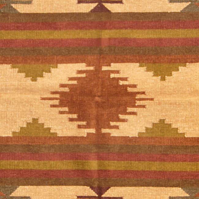 HERAT ORIENTAL Handmade 4' x 6' Chenille Geometric Kilim Rug - 4' x 6'