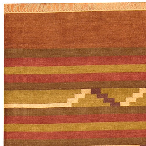HERAT ORIENTAL Handmade 6' x 9' Chenille Geometric Kilim Rug - 6' x 9'