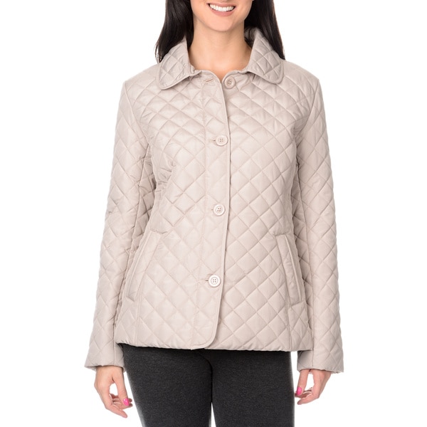 KC Collections Women's Diamond Quilted Barn Jacket - Free Shipping On ...