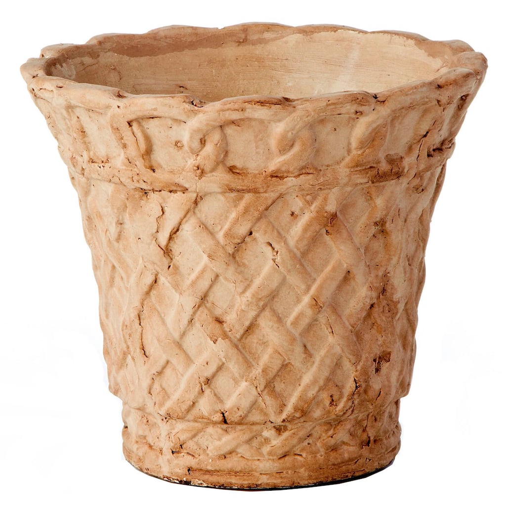7-inch French Lattice Terra Cotta Pot