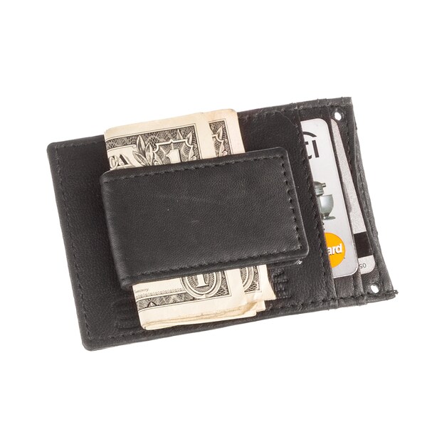 Shop Suvelle Men's Slim Leather Magnetic Money Clip Front Pocket Wallet ...