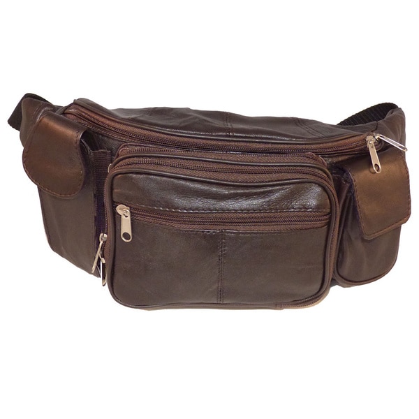 Brown Leather Extra Large Fanny Pack - Free Shipping Today - Overstock ...