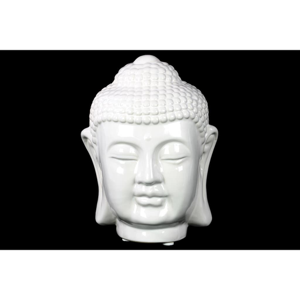 Gloss White Ceramic Buddha Head