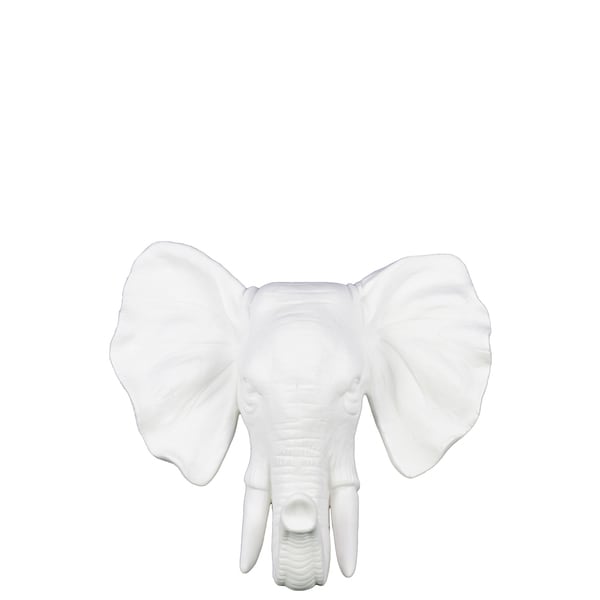Shop Matte White Ceramic Elephant Head Wall Decor Free Shipping Today