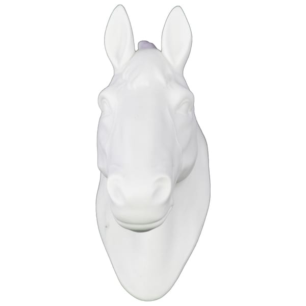 Shop Matte White Ceramic Horse Head Wall Decor Free Shipping On